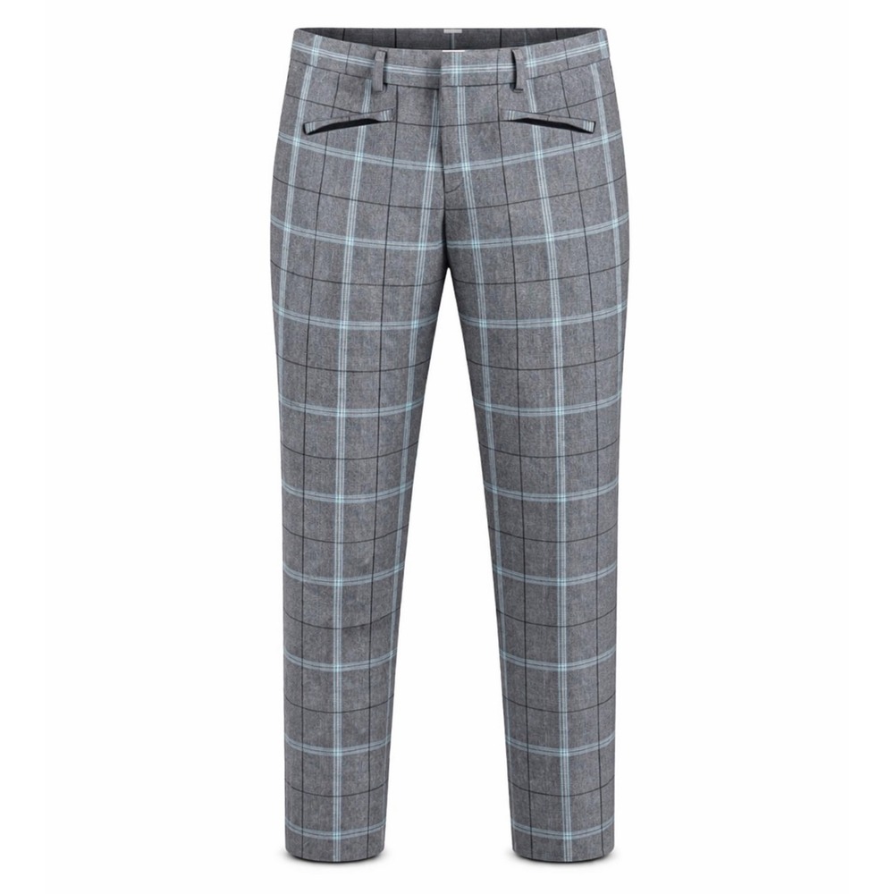 GAP Skinny Ankle‎ Pants Women 12 Plaid Grey Blue Casual Office preppy trousers